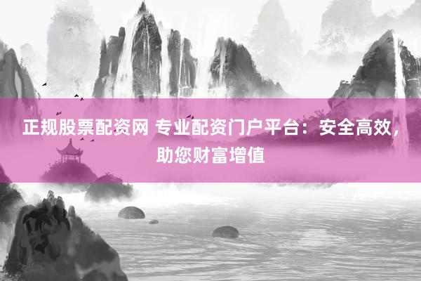 正规股票配资网 专业配资门户平台：安全高效，助您财富增值