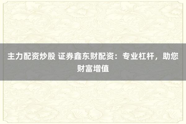 主力配资炒股 证券鑫东财配资：专业杠杆，助您财富增值