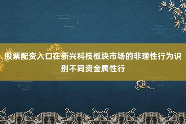 股票配资入口在新兴科技板块市场的非理性行为识别不同资金属性行