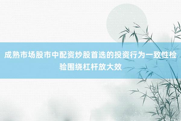成熟市场股市中配资炒股首选的投资行为一致性检验围绕杠杆放大效