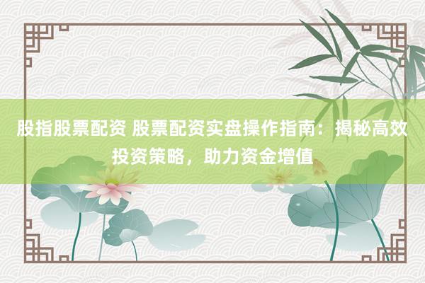 股指股票配资 股票配资实盘操作指南：揭秘高效投资策略，助力资金增值